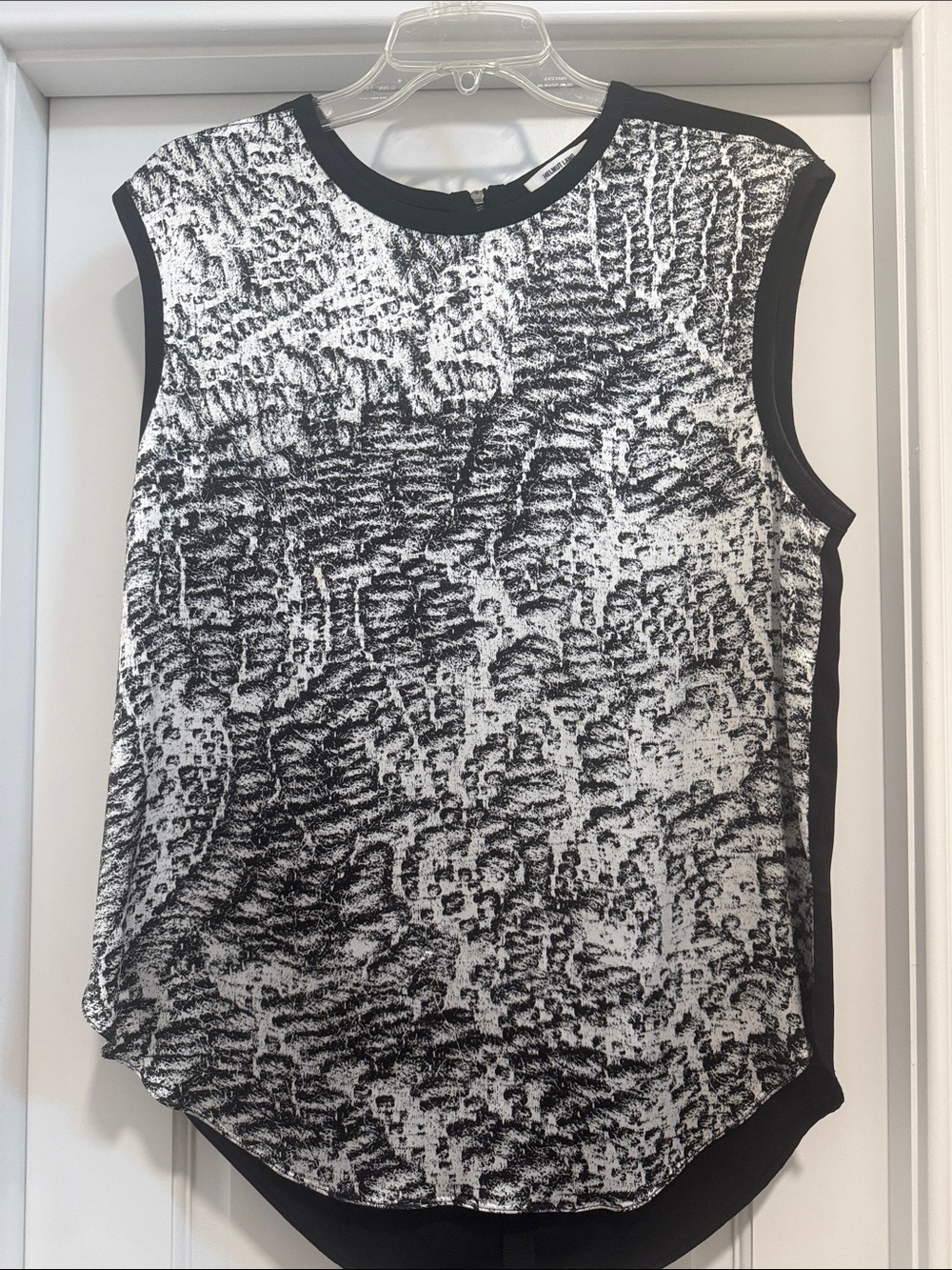 Helmut Lang Black and White Print Sleeveless Top